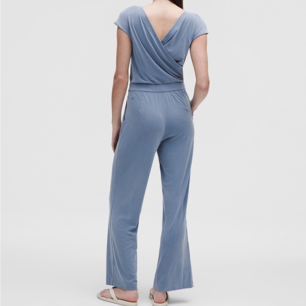 NWT Lululemon Drapey Softstreme Jumpsuit | Washed denim | Size: L